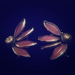 Vintage Cloisonné clip-on earrings.